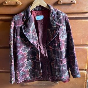 Bobbie Brooks Floral tapestry lined blazer in fall colors